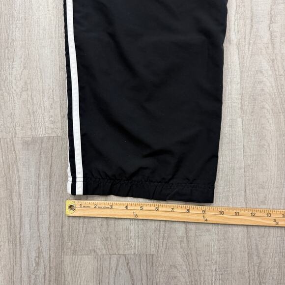 Vintage Adidas Windbreaker Track Pants Mens Large Black White Striped y2k Soccer - Picture 9 of 10